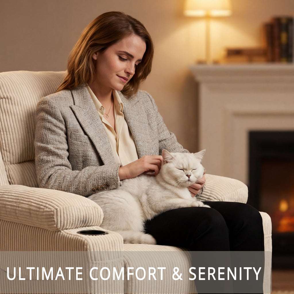 Swivel Rocker Recliner Chair,Cream Beige