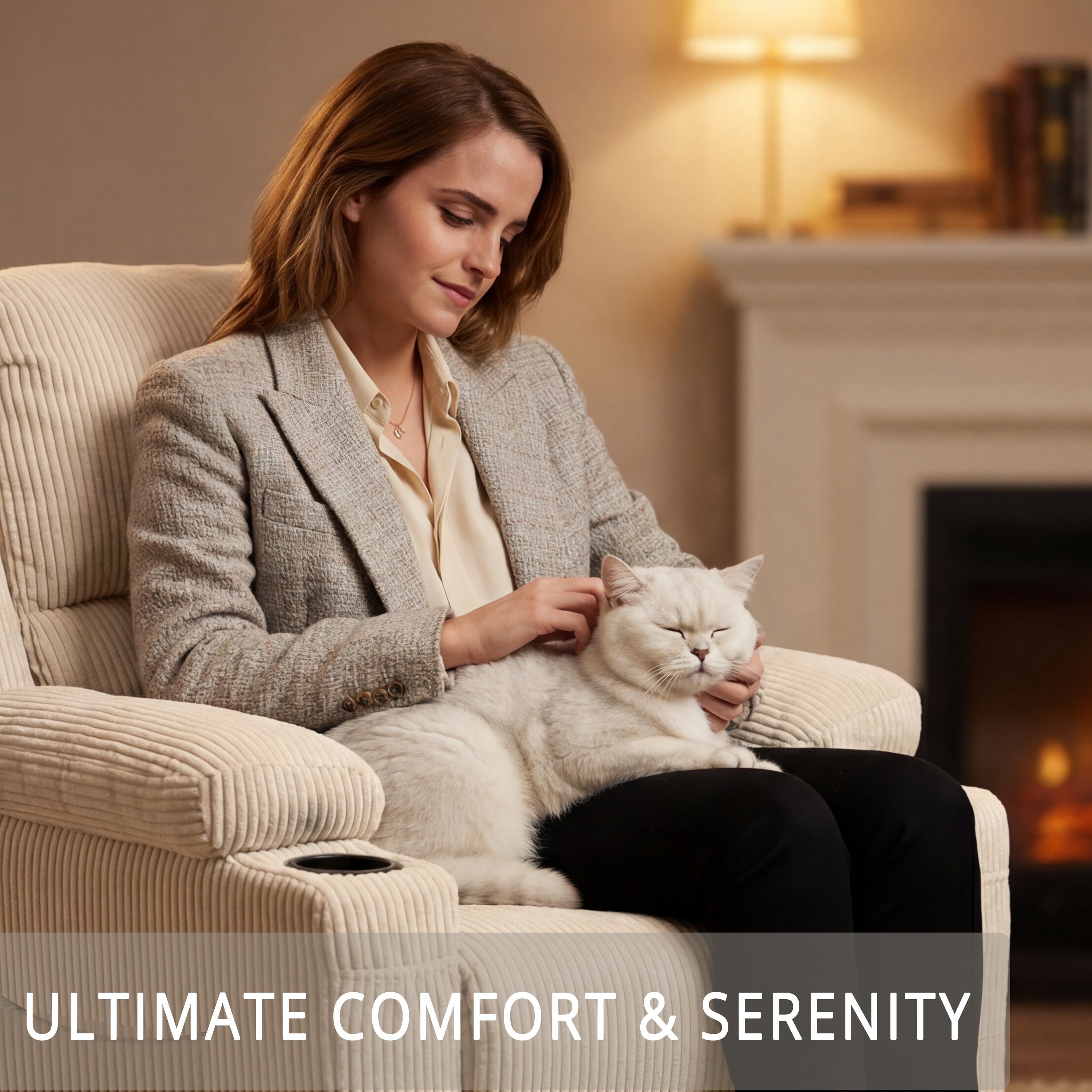 Swivel Rocker Recliner Chair,Cream Beige