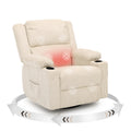 Swivel Rocker Recliner Chair,Cream Beige