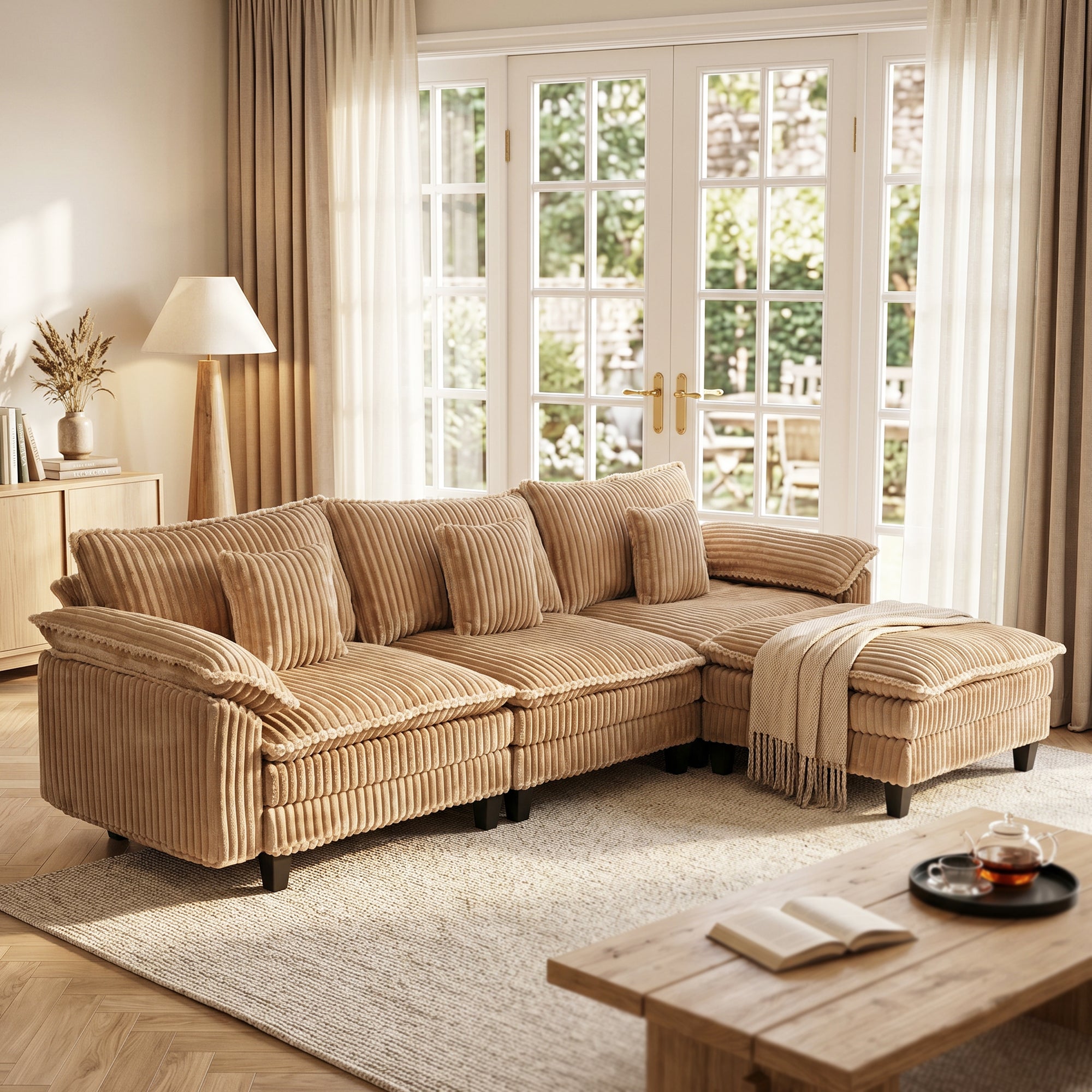 112" Modular Sectional Sofa,L-Shaped Cloud Couch for Living Room