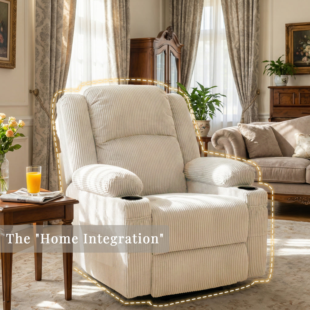 Swivel Rocker Recliner Chair,Cream Beige