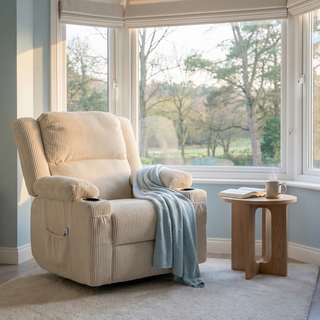 Swivel Rocker Recliner Chair,Cream Beige