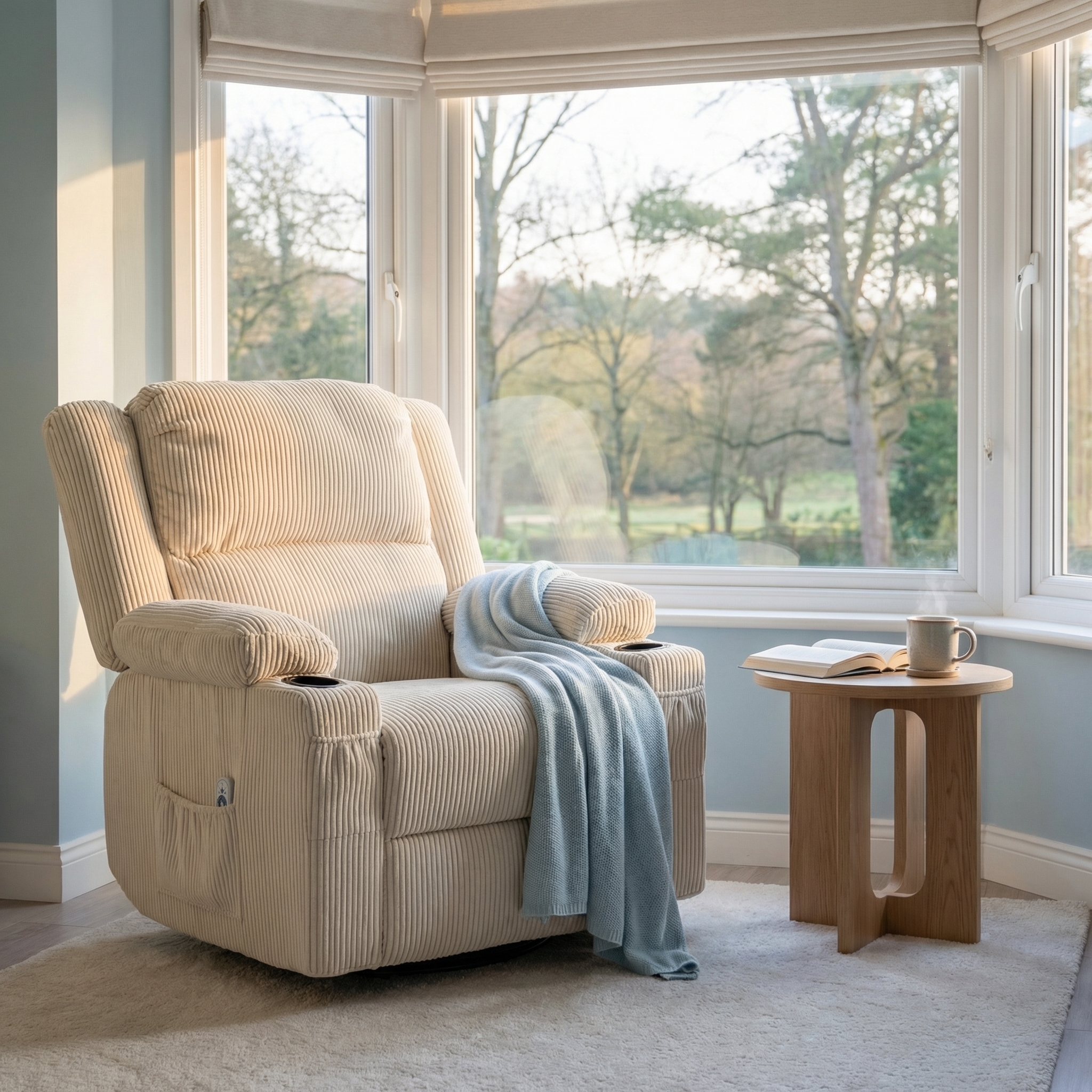 Swivel Rocker Recliner Chair,Cream Beige